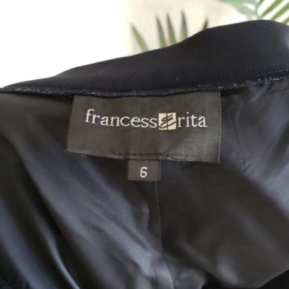 Vintage Francess & Rita Dress Pants Pleated Trousers in Navy size 6 - Picture 4 of 9